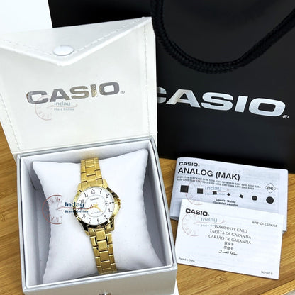 Casio Standard Women's Watch LTP-V004G-7B Gold Plated Stainless Strap Triple-fold Clasp