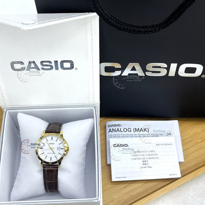 Casio Standard Women's Watch LTP-V004GL-7A Brown Leather Strap