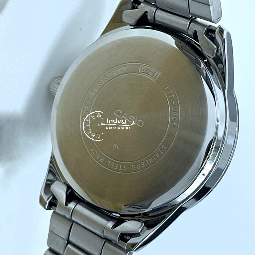 Casio Standard Women's Watch LTP-V005D-1B Silver Plated Stainless Steel Strap