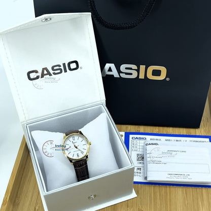 Casio Standard Women's Watch LTP-V005GL-7B Brown Leather Strap Mineral Glass