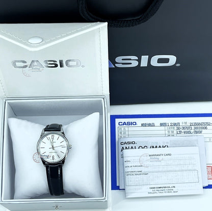 Casio Standard Women's Watch LTP-V005L-7B Black Leather Strap Mineral Glass