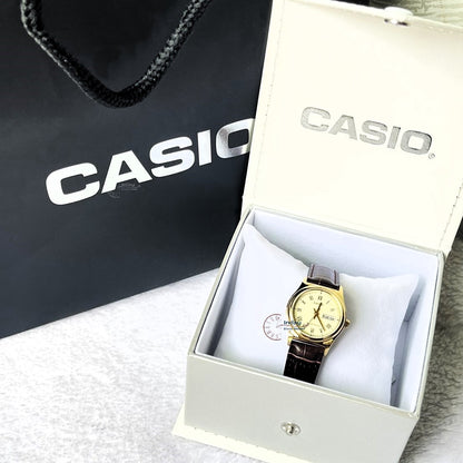 Casio Standard Women's Watch LTP-V006GL-9B  Brown Leather Strap Mineral Glass