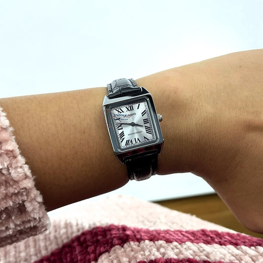 Casio Standard Women's Watch LTP-V007L-7B1 Square Type Black Leather Strap