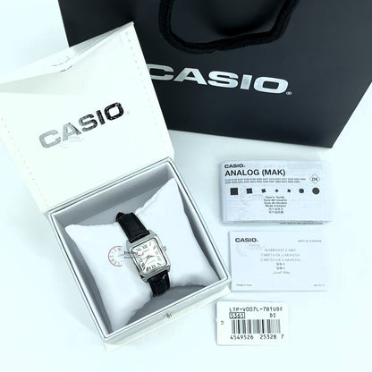 Casio Standard Women's Watch LTP-V007L-7B1 Square Type Black Leather Strap