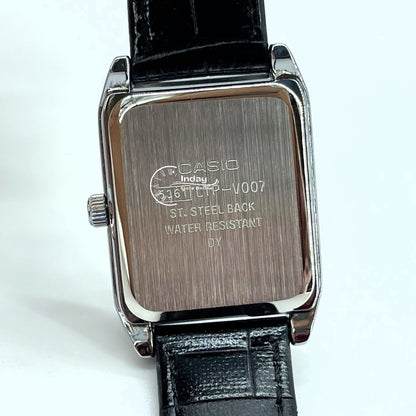 Casio Standard Women's Watch LTP-V007L-7E1 Square Type Black Leather Strap