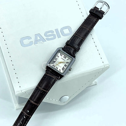 Casio Standard Women's Watch LTP-V007L-9B Square Type Brown Leather Strap