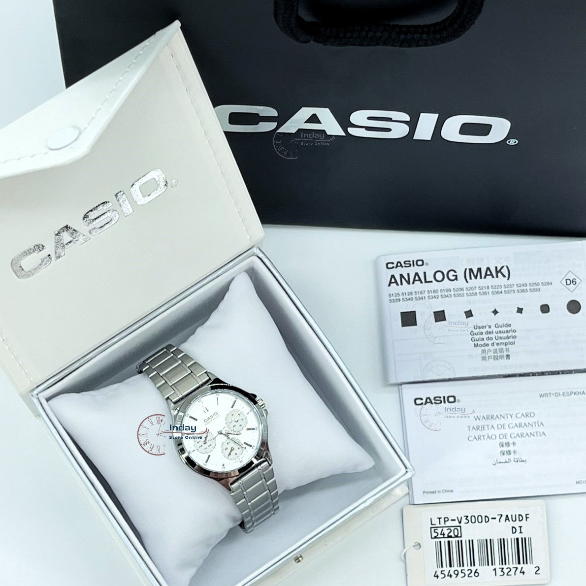 Casio Standard Women's Watch LTP-V300D-7A Silver Plated Stainless Steel Strap