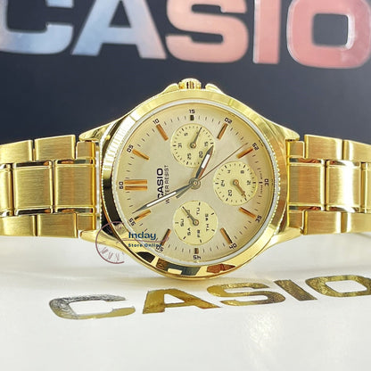 Casio Standard Women's Watch LTP-V300G-9A Gold Plated Stainless Strap Triple-fold Clasp