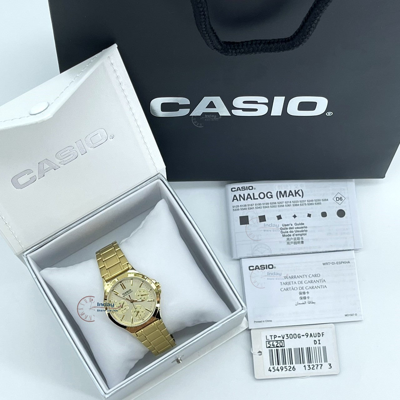 Casio Standard Women s Watch LTP V300G 9A Gold Plated Stainless Strap Triple fold Clasp