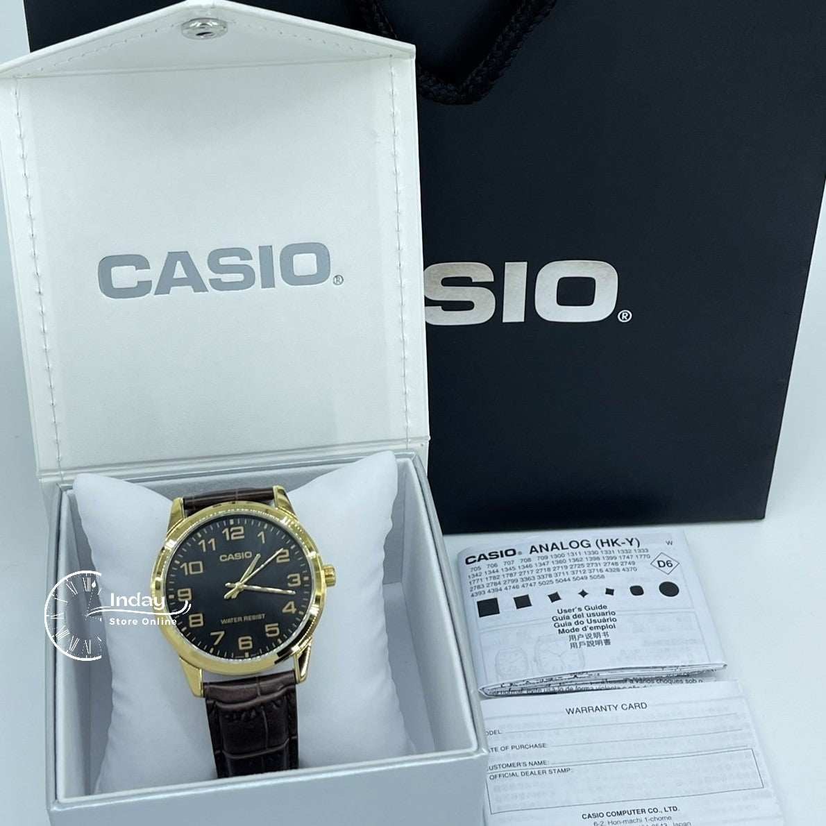 Casio Standard Men s Watch MTP V001GL 1 Brown Leather Strap Mineral Glass