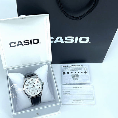 Casio Standard Men's Watch MTP-V001L-7B Black Leather Strap Mineral Glass