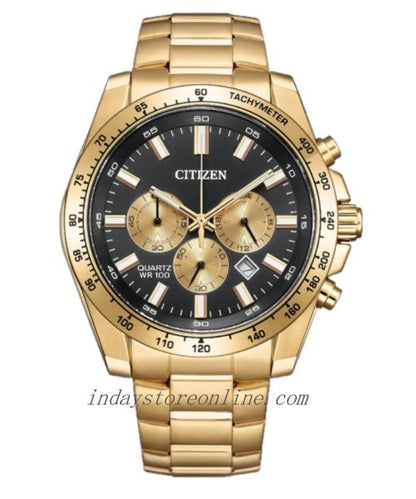 Citizen Chronograph Quartz Movement Men's Watch N8233-51E Mineral Crystal Stainless Steel Band