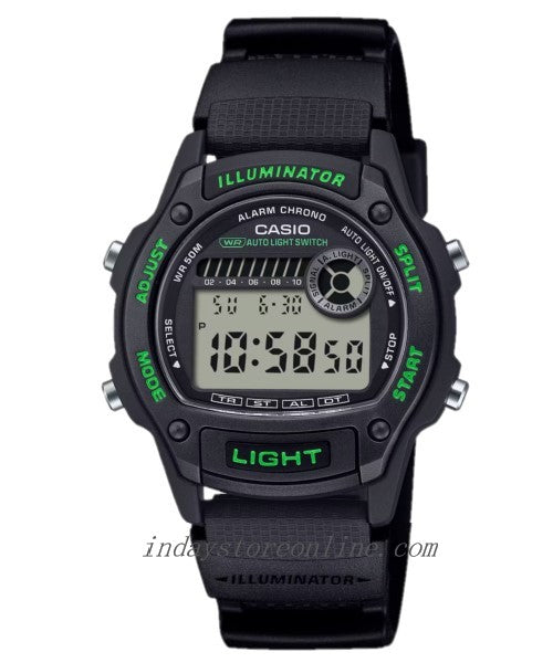 Casio Digital  Men's Watch W-220H-1A3 Resin Band Resin Glass