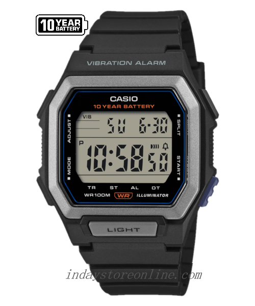 Casio Digital Men's Watch W-738H-1A Resin Band Resin Glass Battery Life: 10 Years