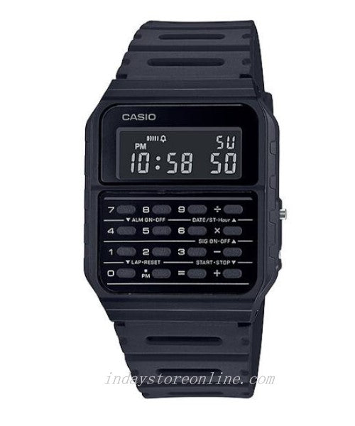 Casio Digital Unisex Watch CA-53WF-1B Calculator Black Color Resin Strap