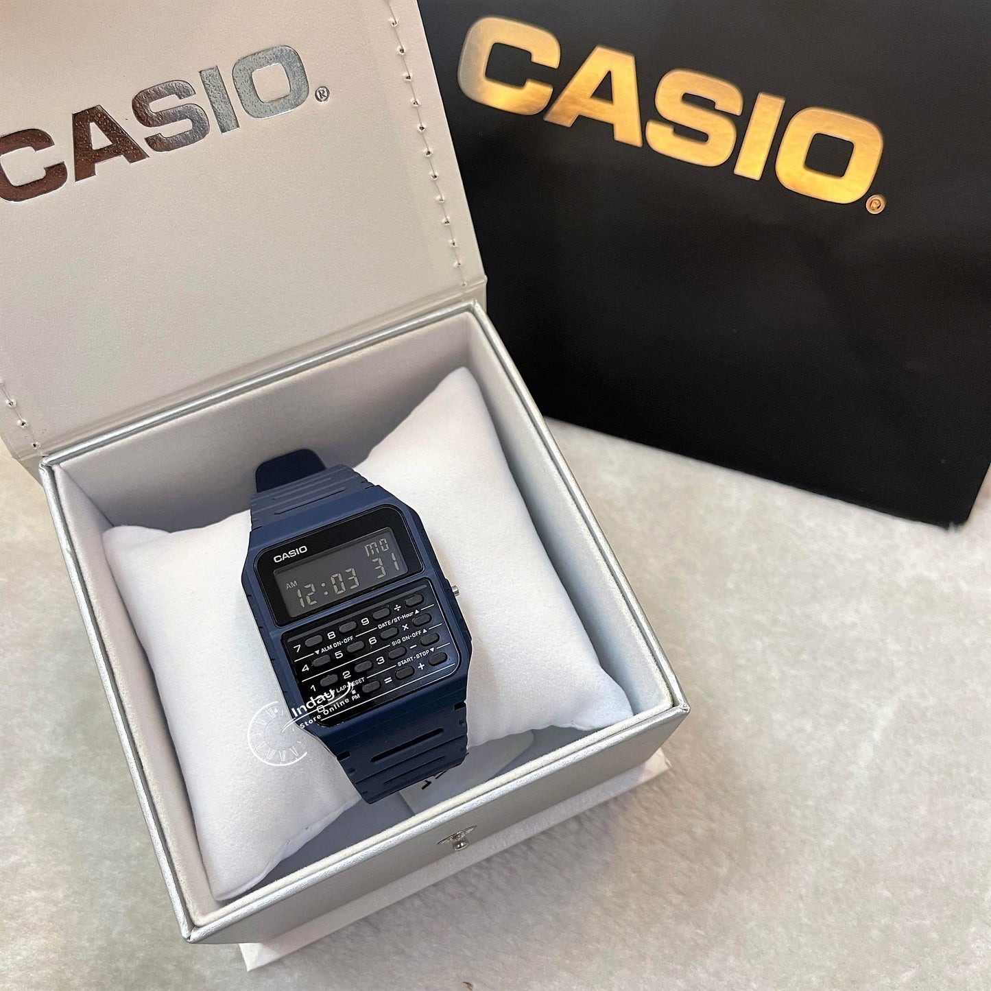 Casio Digital Unisex Watch CA-53WF-2B Digital Data Bank Resin Band Resin Glass