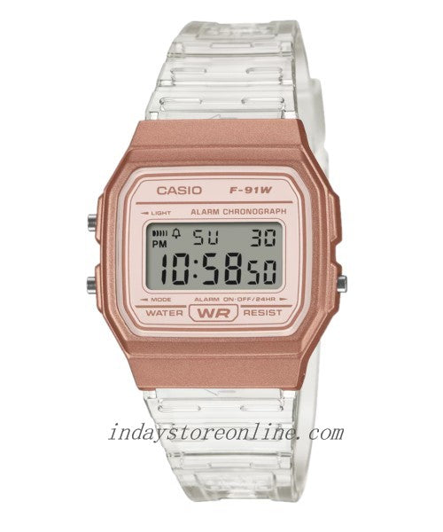 Casio Digital Watch F-91WS-7A3 Resin Glass Resin Translucent Band Battery Life: 7 Years