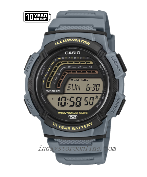 Casio Digital Watch WS-1800-2A Resin Band Resin Glass Battery Life: 10 Years