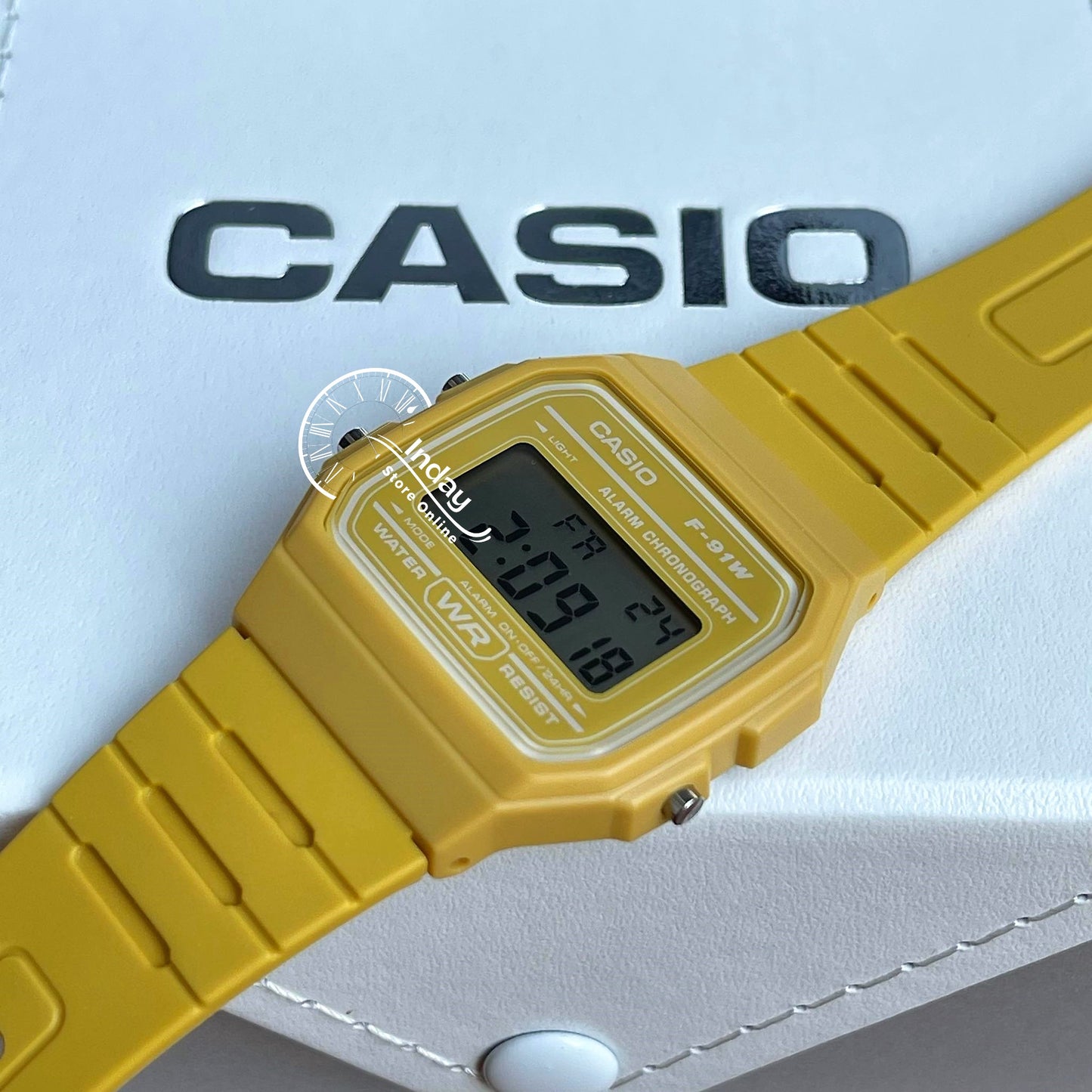 Casio Digital  Women's Watch F-91WC-9A Digital Yellow Color Resin Band Resin Glass