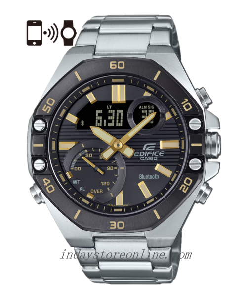 Casio Edifice Men's Watch ECB-10DB-1A9 Stainless Steel Band Mineral Glass Mobile link Bluetooth