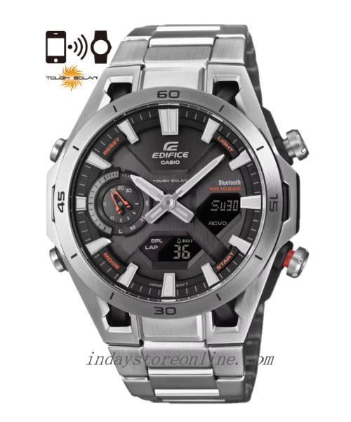 Casio Edifice Men's Watch ECB-2300D-1A Mineral Glass Stainless Steel Band Mobile Link Bluetooth Tough Solar