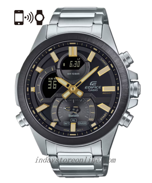 Casio Edifice Men's Watch ECB-30DB-1A9 Stainless Steel Band Mineral Glass Mobile link Bluetooth