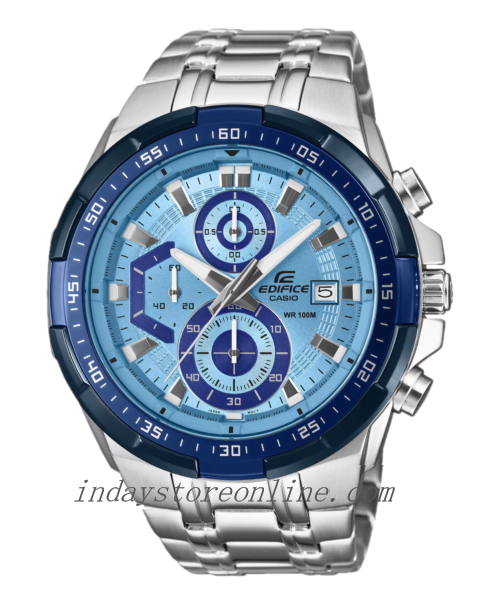 Casio Edifice Men's Watch EFR-539DE-2A Mineral Glass Chronograph Stainless Steel Band