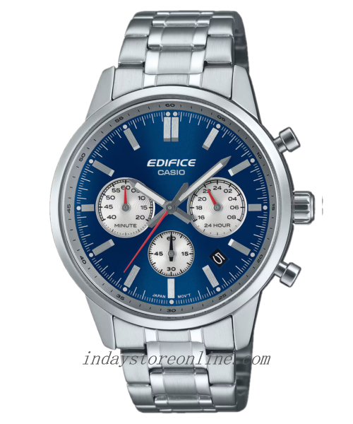 Casio Edifice Men's Watch EFR-575D-2A Mineral Glass Stainless Steel Band Chronograph