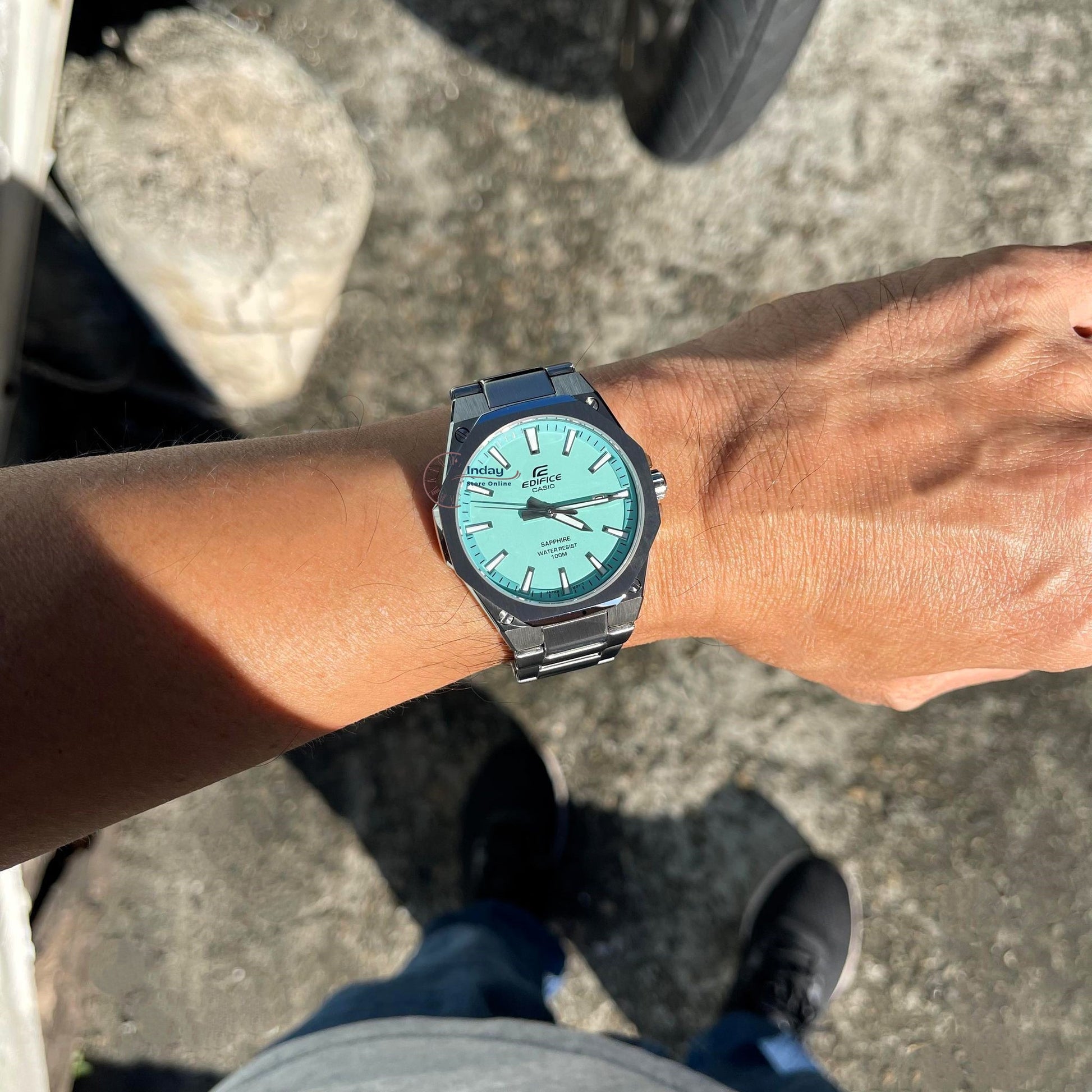 Casio Edifice Men's Watch EFR-S108D-2B 3-Hand Analog Stainless