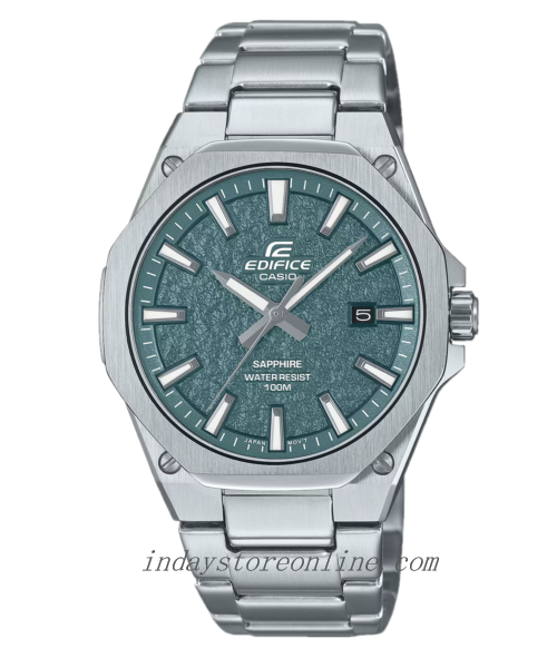 Casio Edifice Men's Watch EFR-S108DE-3A 3-Hand Analog Sapphire Crystal Stainless Steel Band
