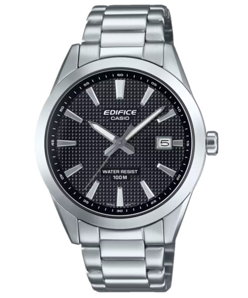 Casio Edifice Men's Watch EFV-160D-1A 3-Hand Analog Mineral Glass Stainless Steel Band