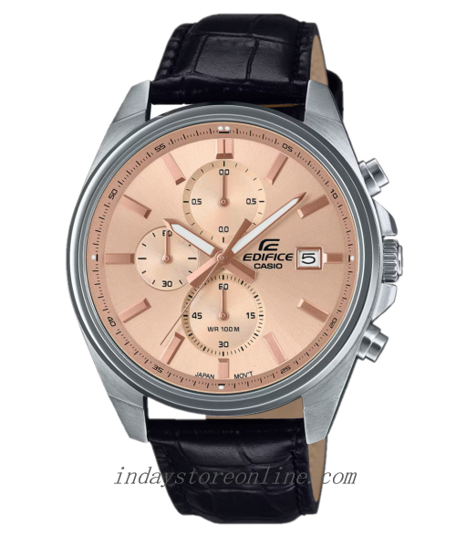 Casio Edifice Men's Watch EFV-610EL-5A Mineral Glass Genuine Leather Band