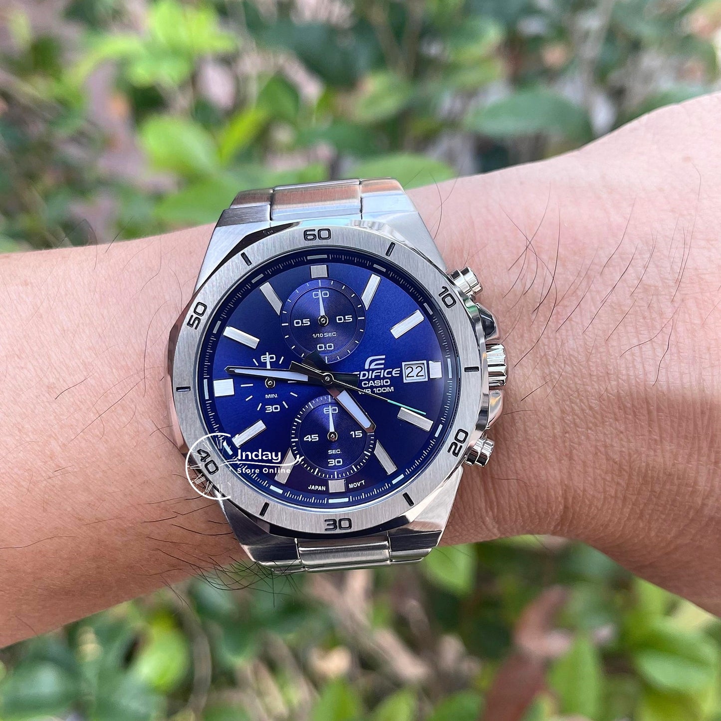 Casio Edifice Men's Watch EFV-640D-2A Stainless Steel Band One-touch 3-fold Clasp