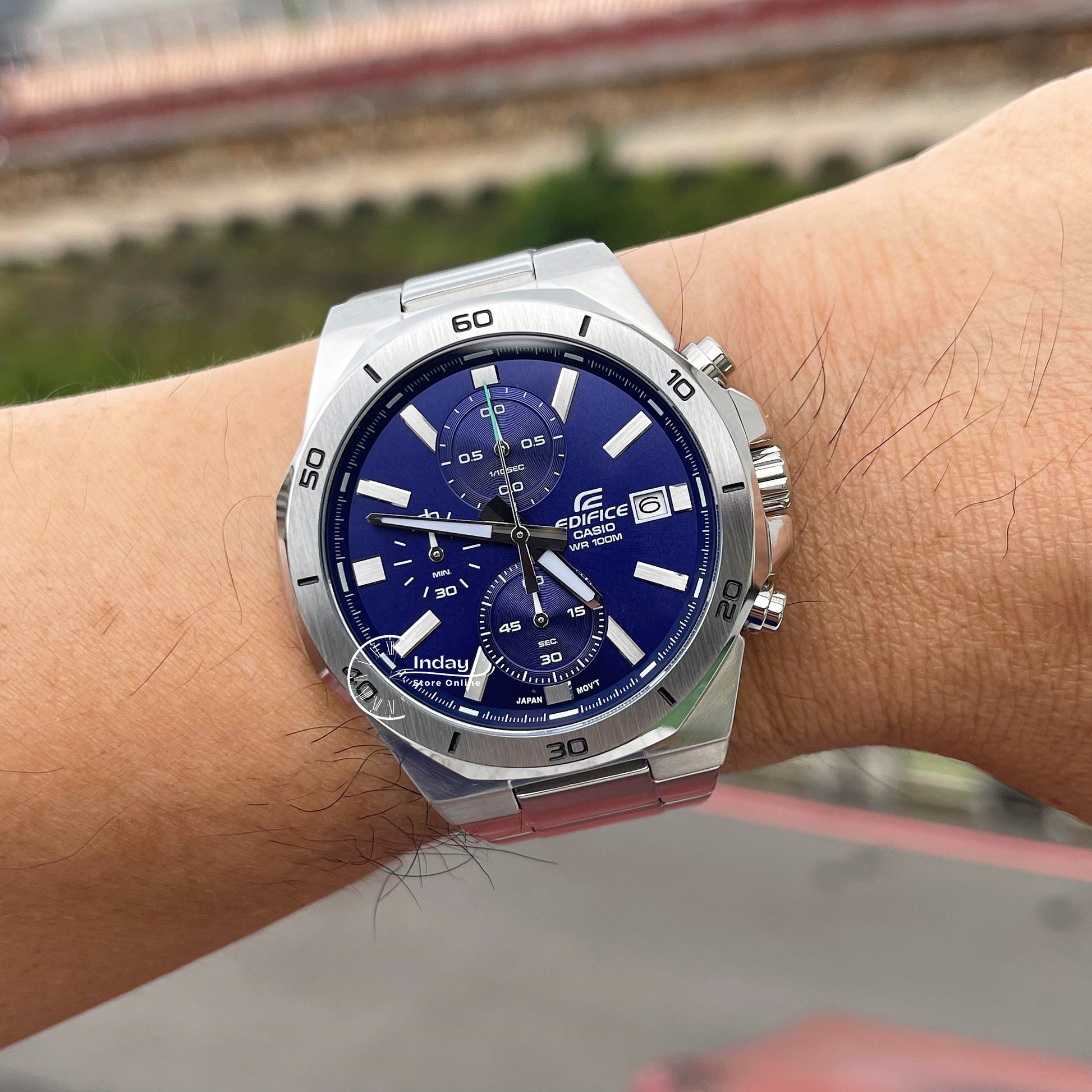 Casio Edifice Men's Watch EFV-640D-2A Stainless Steel Band One-touch 3 – indaystoreonline