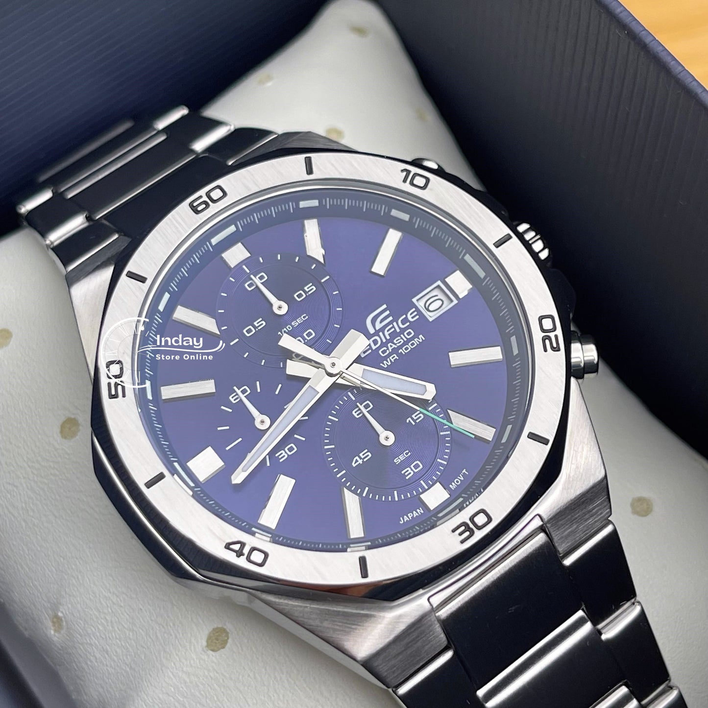 Casio Edifice Men's Watch EFV-640D-2A Stainless Steel Band One-touch 3-fold Clasp