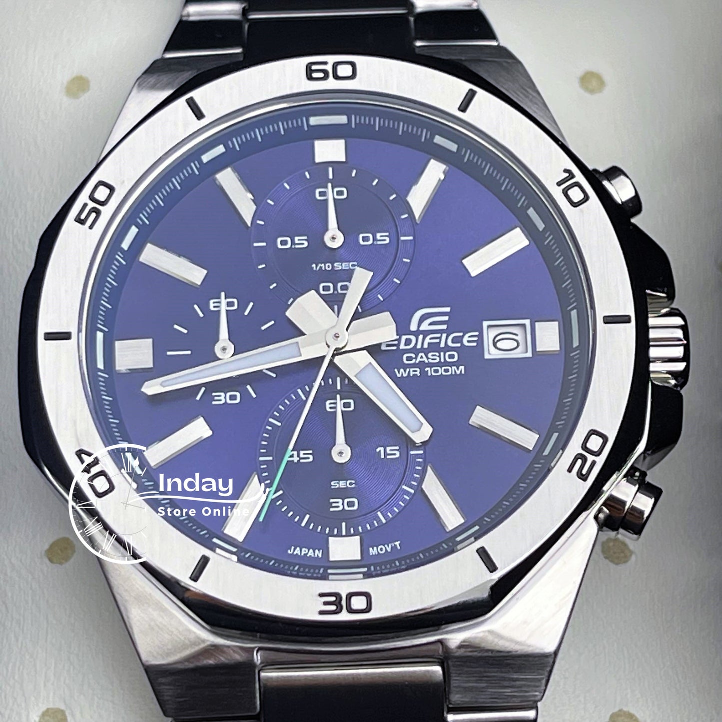 Casio Edifice Men's Watch EFV-640D-2A Stainless Steel Band One-touch 3-fold Clasp