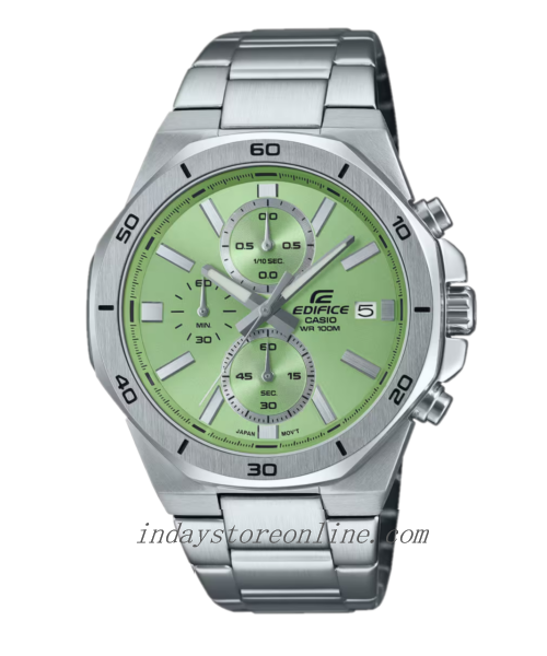 Casio Edifice  Men's Watch EFV-640D-3A Mineral Glass Stainless Steel Band