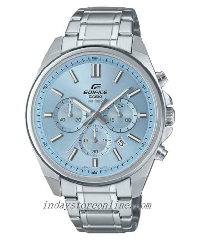Casio Edifice Men's Watch EFV-650D-2B Mineral Glass Standard Chronograph Stainless Steel Band