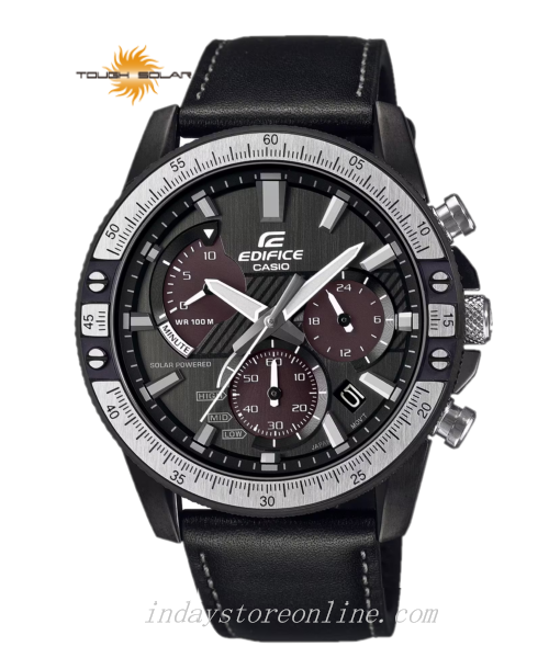 Casio Edifice Men's Watch EQS-930TL-1A Solar Powered Chronograph Genuine Leather Band Mineral Glass