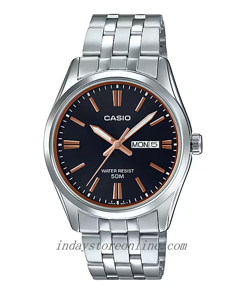 Inday Store Casio Men's Watch MTP-1335D-1A2 Enticer Mineral Glass Stainless Steel ...
