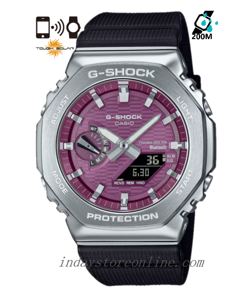 Casio G-Shock G-Steel Men's Watch GBM-2100A-4B Resin Band Shock Resistant Bluetooth Tough Solar