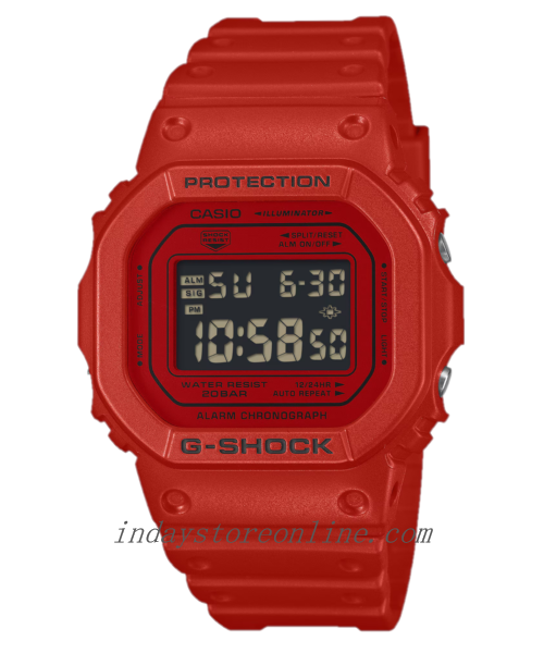 Casio G-Shock Men's Watch DW-5600RRB-4 Mineral Glass Resin Band Shock Resistant Battery Life: 5 Years