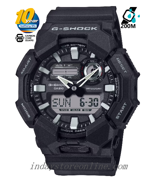 Casio G-Shock Men's Watch GA-010-1A Bio-based Resin Band Shock Resistant Mineral Glass Battery Life 10-Years