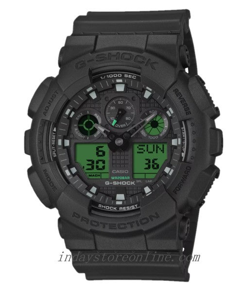 Casio G-Shock Men's Watch GA-100BEG-1A Mineral Glass Resin Band Shock Resistant Magnetic Resistant Battery Life: 2 Years