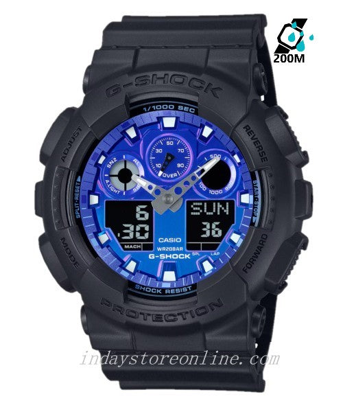 Casio G-Shock Men's Watch GA-100FL-1A Mineral Glass Shock Resistant Magnetic Resistant