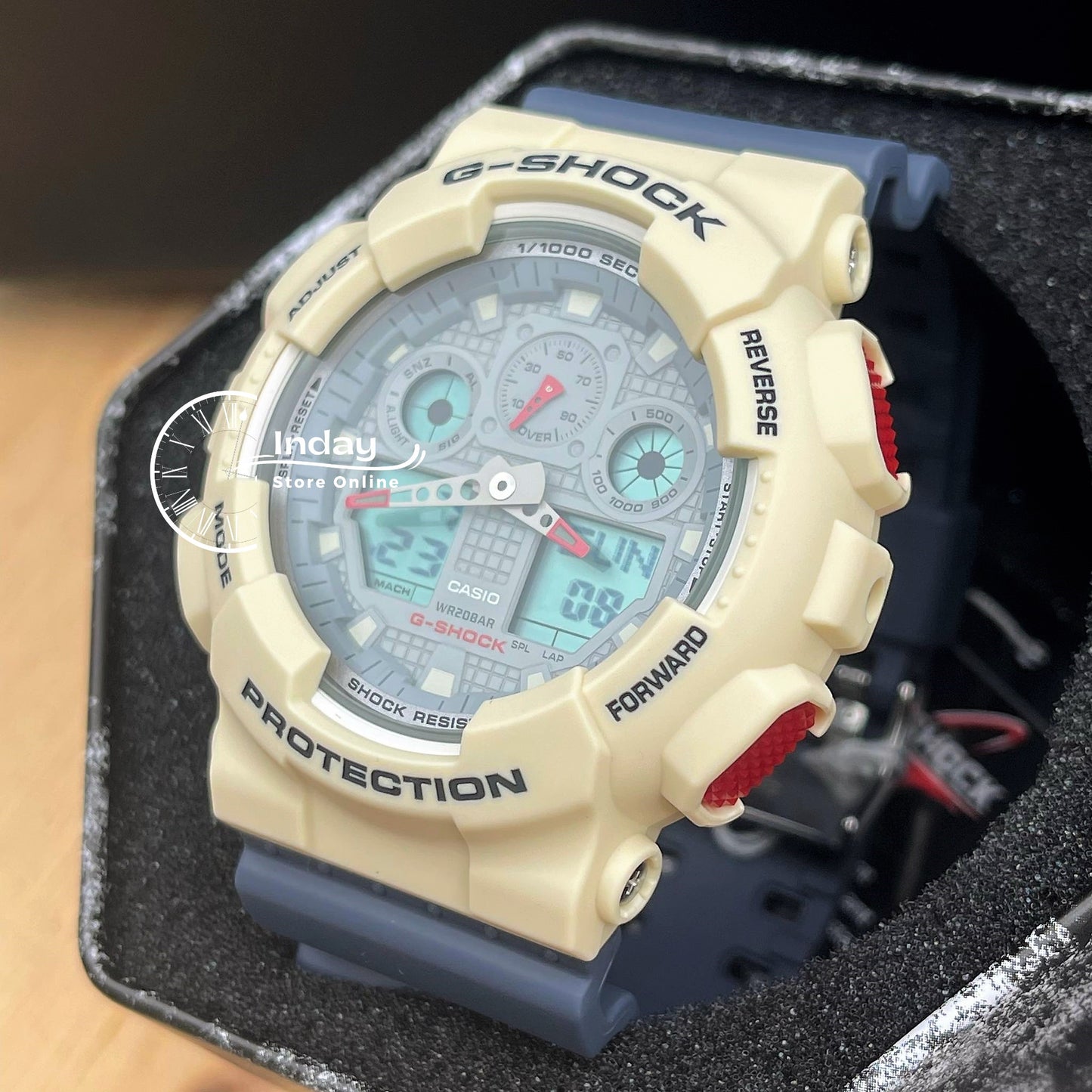Casio G-Shock Men's Watch GA-100PC-7A2 Analog-Digital GA-100 Series Shock Resistance Vintage Colors