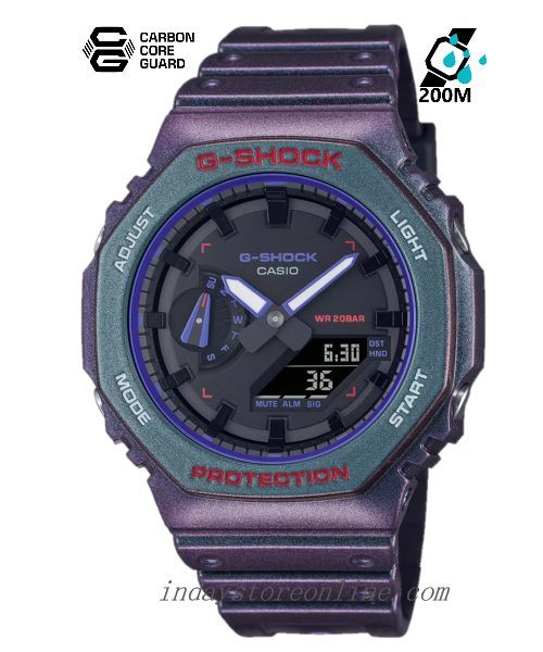 Casio G-Shock Men's Watch GA-2100AH-6A Analog-Digital 2100 Series New Arrival Shock Resistant Carbon Core Guard Structure