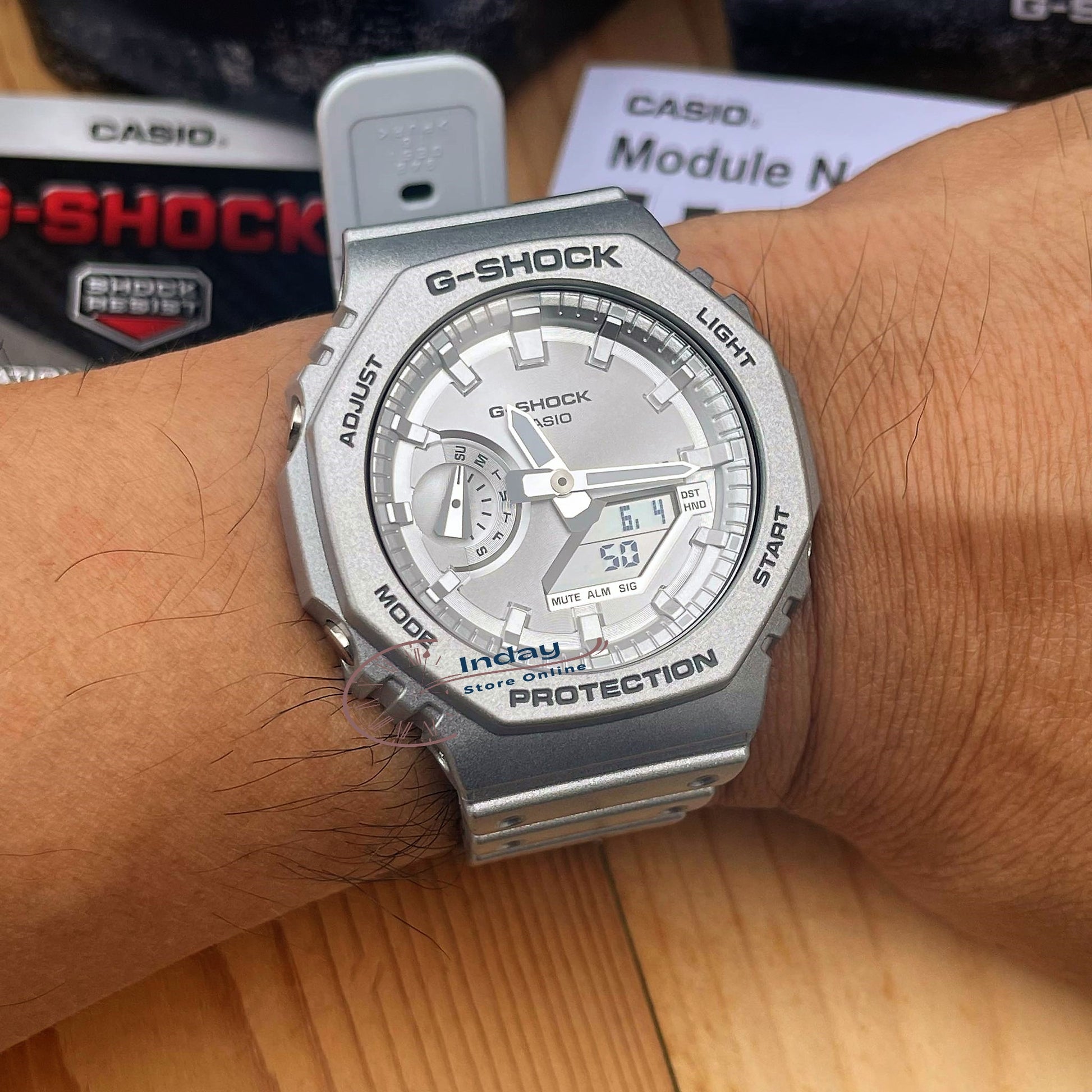 Casio G-Shock Men\'s Watch GA-2100FF-8A Analog-Digital 2100 Series Retr –  indaystoreonline