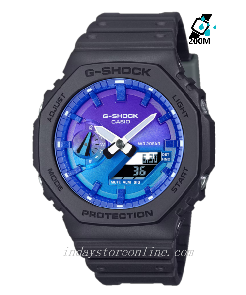 Casio G-Shock Men's Watch GA-2100FL-1A Mineral Glass Shock Resistant Carbon Core Guard Structure