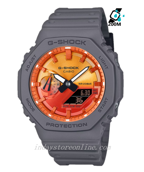 Casio G-Shock Men's Watch GA-2100FL-8A Mineral Glass Shock Resistant Carbon Core Guard Structure